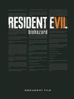 cover image of Resident Evil 7: Biohazard Document File